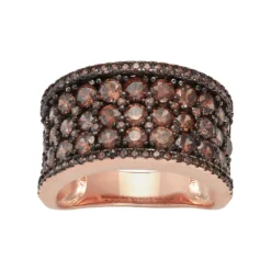 Designs By Gioelli 14k Rose Gold Over Silver Cubic Zirconia Concave Ring