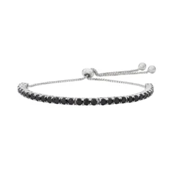 Designs By Gioelli Sterling Silver Black Spinel Lariat Bracelet
