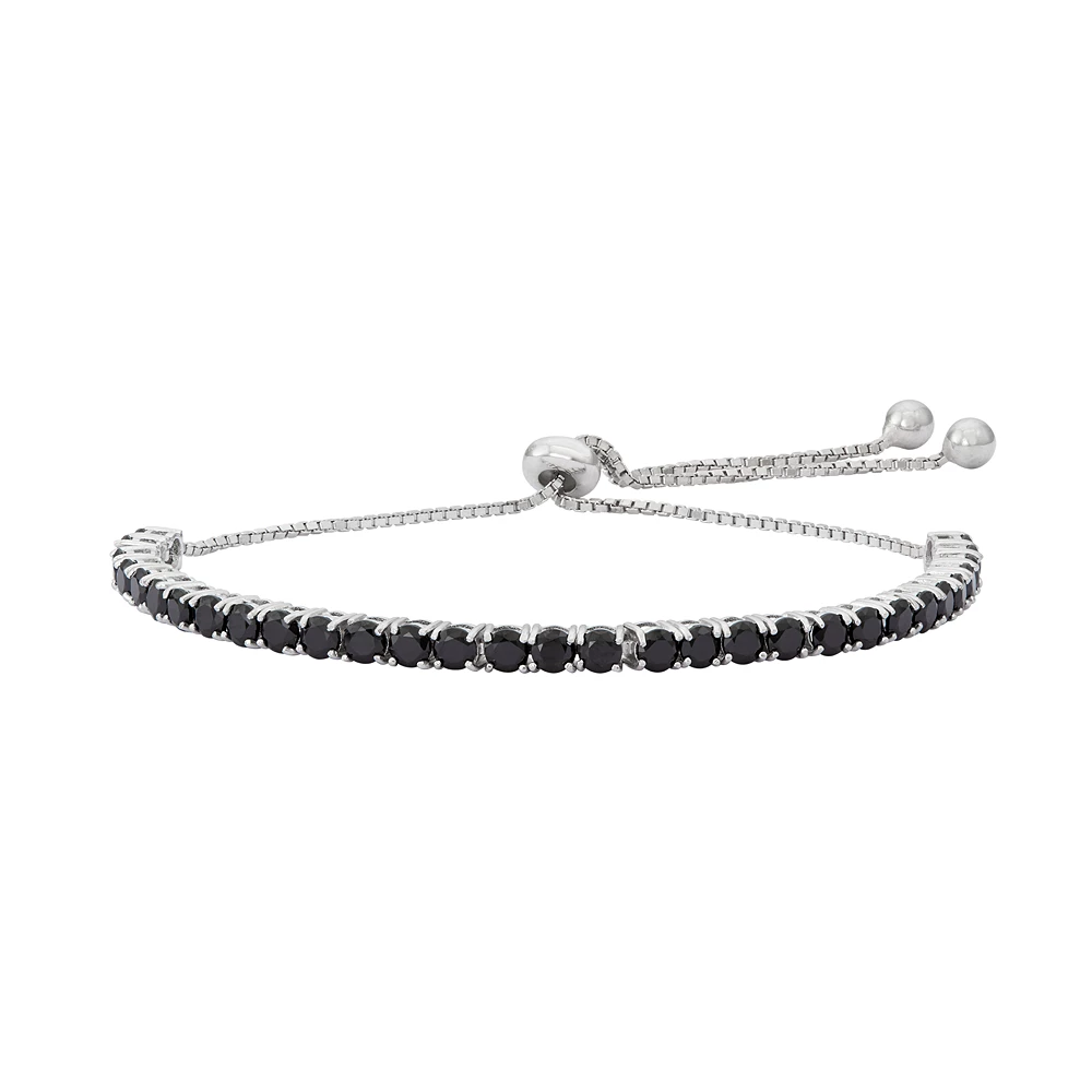 Designs By Gioelli Sterling Silver Black Spinel Lariat Bracelet 3 Designs By Gioelli Sterling Silver Black Spinel Lariat Bracelet
