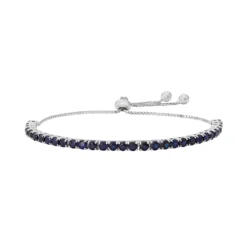 Designs By Gioelli Sterling Silver Lab-Created Sapphire Lariat Bracelet