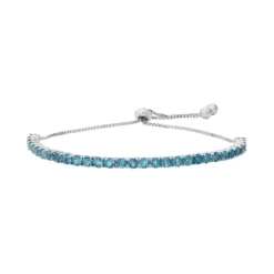 Designs By Gioelli Sterling Silver Blue Topaz Lariat Bracelet