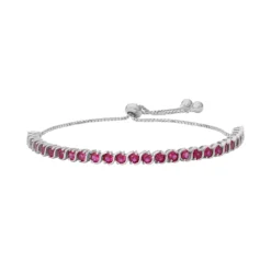 Designs By Gioelli Sterling Silver Lab-Created Ruby S-Link Lariat Bracelet