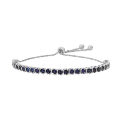 Designs By Gioelli Sterling Silver Lab-Created Sapphire S-Link Lariat Bracelet
