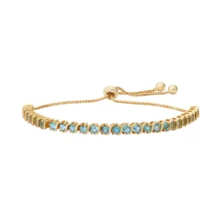 Designs By Gioelli 14k Gold Over Silver Blue Topaz S-Link Lariat Bracelet