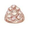 Designs By Gioelli 14k Rose Gold Over Silver Simulated Morganite & Cubic Zirconia Scalloped Ring -Designs By Gioelli Jewelry 2743529