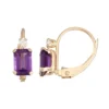 Designs By Gioelli 10k Gold Emerald-Cut Amethyst & White Zircon Leverback Earrings 2 Designs By Gioelli 10k Gold Emerald-Cut Amethyst & White Zircon Leverback Earrings -Designs By Gioelli Jewelry 2750212