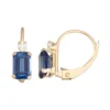 Designs By Gioelli 10k Gold Emerald-Cut Lab-Created Sapphire & White Zircon Leverback Earrings -Designs By Gioelli Jewelry 2750287