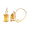 Designs By Gioelli 10k Gold Emerald-Cut Citrine & White Zircon Leverback Earrings -Designs By Gioelli Jewelry 2750300