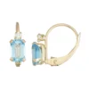 Designs By Gioelli 10k Gold Emerald-Cut Swiss Blue Topaz & White Zircon Leverback Earrings -Designs By Gioelli Jewelry 2750363