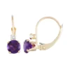 Designs By Gioelli 10k Gold Round-Cut Amethyst & White Zircon Leverback Earrings -Designs By Gioelli Jewelry 2750377