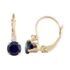Designs By Gioelli 10k Gold Round-Cut Lab-Created Sapphire & White Zircon Leverback Earrings -Designs By Gioelli Jewelry 2750394