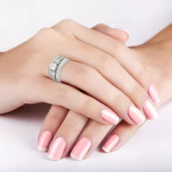 Designs By Gioelli Sterling Silver Lab-Created White Sapphire Engagement Ring Set -Designs By Gioelli Jewelry 2921291 ALT2