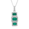 Designs By Gioelli Sterling Silver Simulated Emerald & Lab-Created White Sapphire Pendant -Designs By Gioelli Jewelry 2921416