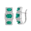 Designs By Gioelli Sterling Silver Simulated Emerald & Lab-Created White Sapphire Drop Earrings -Designs By Gioelli Jewelry 2921431