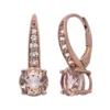 Designs By Gioelli Simulated Morganite And Lab-Created White Sapphire 14k Rose Gold Over Silver Drop Earrings -Designs By Gioelli Jewelry 2988817