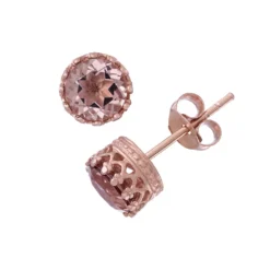 Designs By Gioelli 14k Rose Gold Over Silver Simulated Morganite Stud Earrings