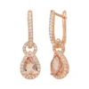 Designs By Gioelli 14k Rose Gold Over Silver Simulated Morganite And Lab-Created White Sapphire Halo Teardrop Earrings -Designs By Gioelli Jewelry 2988925