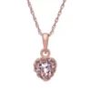 Designs By Gioelli 14k Rose Gold Over Silver Simulated Morganite Heart Pendant -Designs By Gioelli Jewelry 2988931