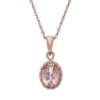 Designs By Gioelli 14k Rose Gold Over Silver Simulated Morganite Oval Pendant -Designs By Gioelli Jewelry 2988932
