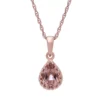 Designs By Gioelli 14k Rose Gold Over Silver Simulated Morganite Teardrop Pendant 1 Designs By Gioelli 14k Rose Gold Over Silver Simulated Morganite Teardrop Pendant -Designs By Gioelli Jewelry 2988935