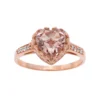 Designs By Gioelli 14k Rose Gold Over Silver Simulated Morganite And Lab-Created White Sapphire Heart Crown Ring -Designs By Gioelli Jewelry 2988990