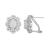 Designs By Gioelli Sterling Silver Lab-Created Opal & White Sapphire Flower Stud Earrings