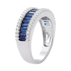 Designs By Gioelli Sterling Silver Lab-Created Blue & White Sapphire Multi Row Ring -Designs By Gioelli Jewelry 3015346 ALT