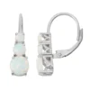 Designs By Gioelli Sterling Silver Lab-Created Opal Graduated Drop Earrings -Designs By Gioelli Jewelry 3091765