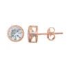 Designs By Gioelli 14k Rose Gold Over Silver Lab-Created Aquamarine Milgrain Stud Earrings -Designs By Gioelli Jewelry 3092040