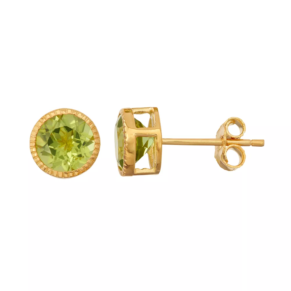 Designs By Gioelli 14k Gold Over Silver Peridot Stud Earrings 3 Designs By Gioelli 14k Gold Over Silver Peridot Stud Earrings
