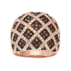 Designs By Gioelli 14k Rose Gold Over Silver Cubic Zirconia Lattice Ring