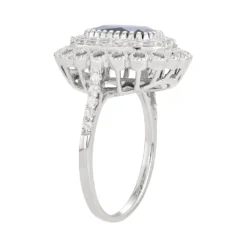 Designs By Gioelli Sterling Silver Lab-Created Blue & White Sapphire Halo Ring 5 Designs By Gioelli Sterling Silver Lab-Created Blue & White Sapphire Halo Ring -Designs By Gioelli Jewelry 3294965 ALT