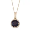 Designs By Gioelli 10k Gold Lab-Created Blue & White Sapphire Halo Pendant Necklace -Designs By Gioelli Jewelry 3298121