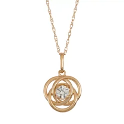 Designs By Gioelli 10k Gold Lab-Created White Sapphire Knot Pendant Necklace