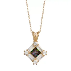 Designs By Gioelli 10k Gold Mystic Topaz & Lab-Created White Sapphire Pendant Necklace