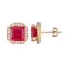 Designs By Gioelli 10k Gold Lab-Created Ruby & White Sapphire Octagon Stud Earrings -Designs By Gioelli Jewelry 3298207
