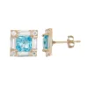 Designs By Gioelli 10k Gold Swiss Blue Topaz & Lab-Created White Sapphire Square Stud Earrings -Designs By Gioelli Jewelry 3298403