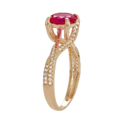 Designs By Gioelli 10k Gold Lab-Created Ruby & White Sapphire Crisscross Ring 5 Designs By Gioelli 10k Gold Lab-Created Ruby & White Sapphire Crisscross Ring -Designs By Gioelli Jewelry 3298760 ALT