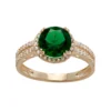 Designs By Gioelli 10k Gold Simulated Emerald & Lab-Created White Sapphire Halo Ring 1 Designs By Gioelli 10k Gold Simulated Emerald & Lab-Created White Sapphire Halo Ring -Designs By Gioelli Jewelry 3298794