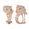 Designs By Gioelli 14k Rose Gold Over Silver Cubic Zirconia Panther Semi-Hoop Earrings -Designs By Gioelli Jewelry 3482263