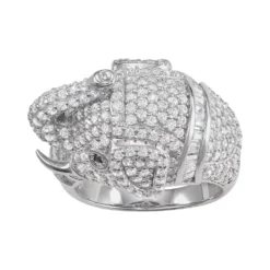 Designs By Gioelli Sterling Silver Cubic Zirconia Elephant Ring