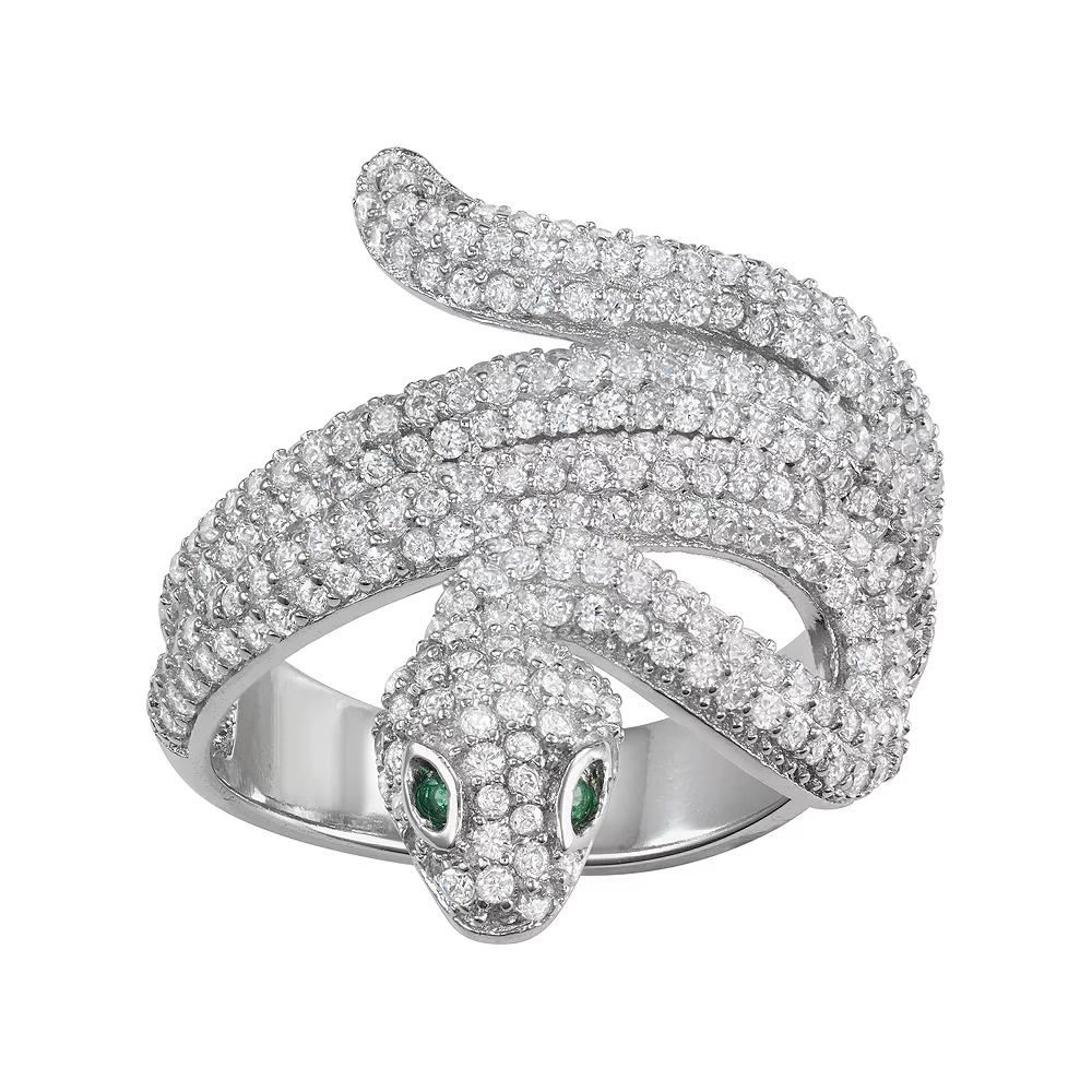 Designs By Gioelli Sterling Silver Cubic Zirconia Snake Ring 3 Designs By Gioelli Sterling Silver Cubic Zirconia Snake Ring
