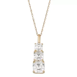 Designs By Gioelli 10k Gold Cubic Zirconia 3-Stone Drop Pendant