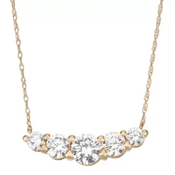 Designs By Gioelli 10k Gold Cubic Zirconia 5-Stone Necklace