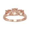 Designs By Gioelli 10k Rose Gold Simulated Morganite 3-Stone Ring -Designs By Gioelli Jewelry 3669630