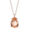 Designs By Gioelli 14k Rose Gold Over Silver Simulated Morganite Teardrop Pendant Necklace -Designs By Gioelli Jewelry 3670822