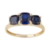 Designs By Gioelli 10k Gold 3-Stone Cushion Ring -Designs By Gioelli Jewelry 3702937 Created Sapphire