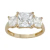 Designs By Gioelli 10k Gold 3-Stone Princess Cut Cubic Zirconia Ring -Designs By Gioelli Jewelry 3702940 Yellow