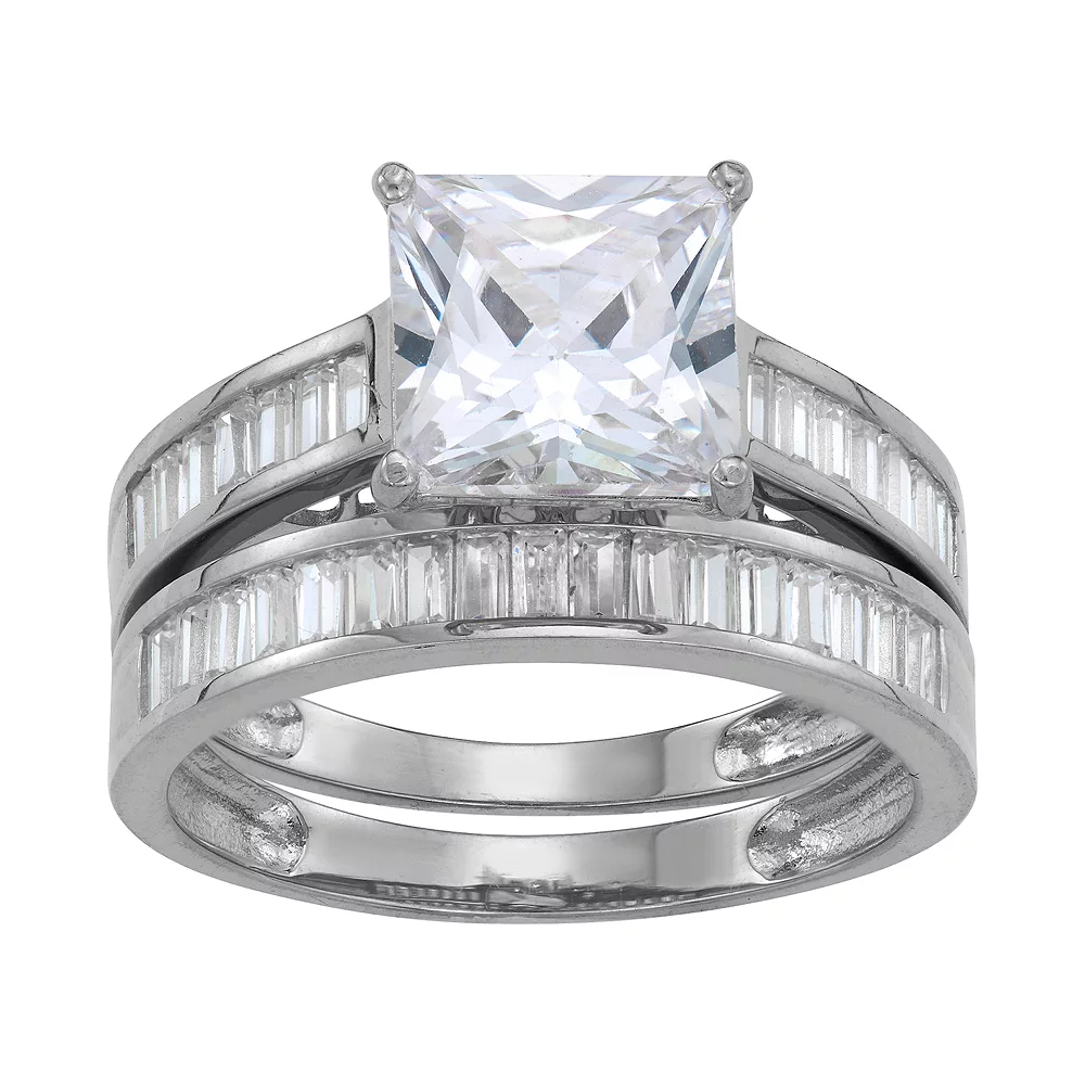 Designs By Gioelli 10k Gold Cubic Zirconia Baguette Bridal Ring Set 3 Designs By Gioelli 10k Gold Cubic Zirconia Baguette Bridal Ring Set