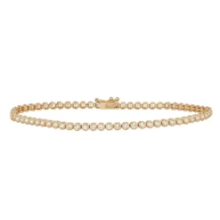 Designs By Gioelli 10k Gold Bezel Set Cubic Zirconia Tennis Bracelet
